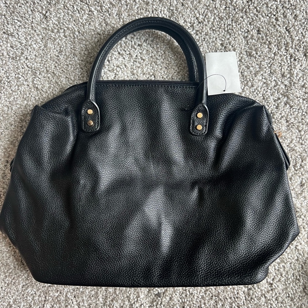 H&M Black Textured Tote Bag